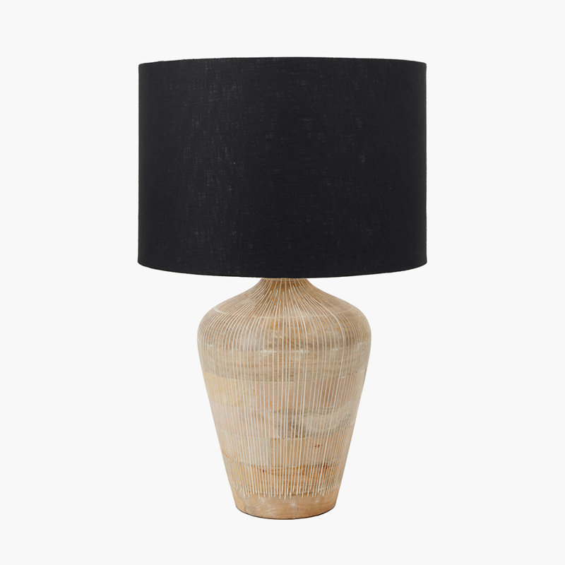 Table Lamp, Brown, Black