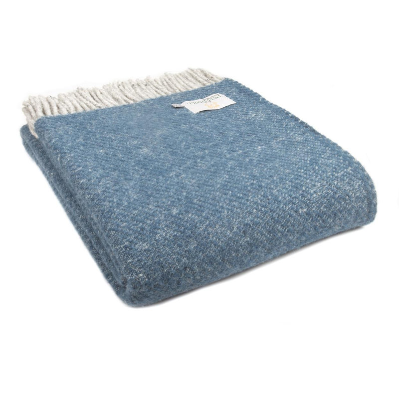 Lifestyle Boa Throw Plain Weave / Muslin Throw Blanket, Ink Blue