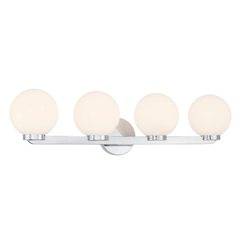Meuble-lavabo 4 lumières 30,25 po Ardeva, Chrome chrome, Quatre lumières, H 8 po x l 30,25 po x P 7 po