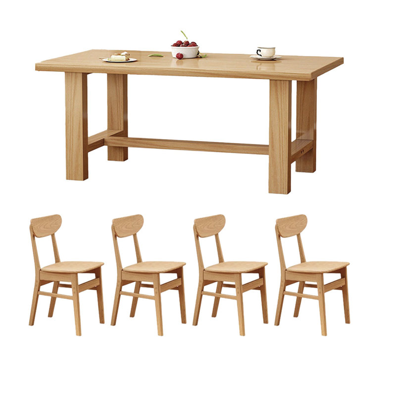 Solid wood solid large table set, 29.52"H x 70.86"L x 35.43"W, Burlywood