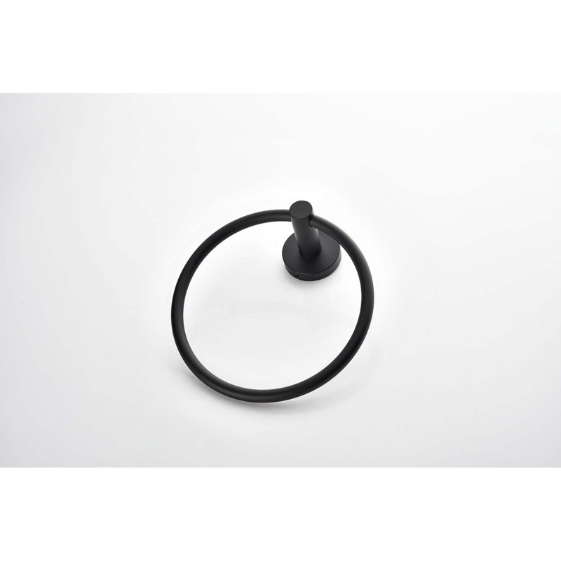 Ensemble de porte-serviettes mural 6 pièces Owy, Noir, H 2,04 po x L 24 po x l 3,14 po