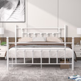 YT Metal Bed Frame w/Headboard and Footboard Platform Bed Frame Single Double Size