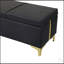 Rangement noir avec pieds en métal, élégant pour la maison, la chambre à coucher et le salon, banc spacieux rembourré noir et design