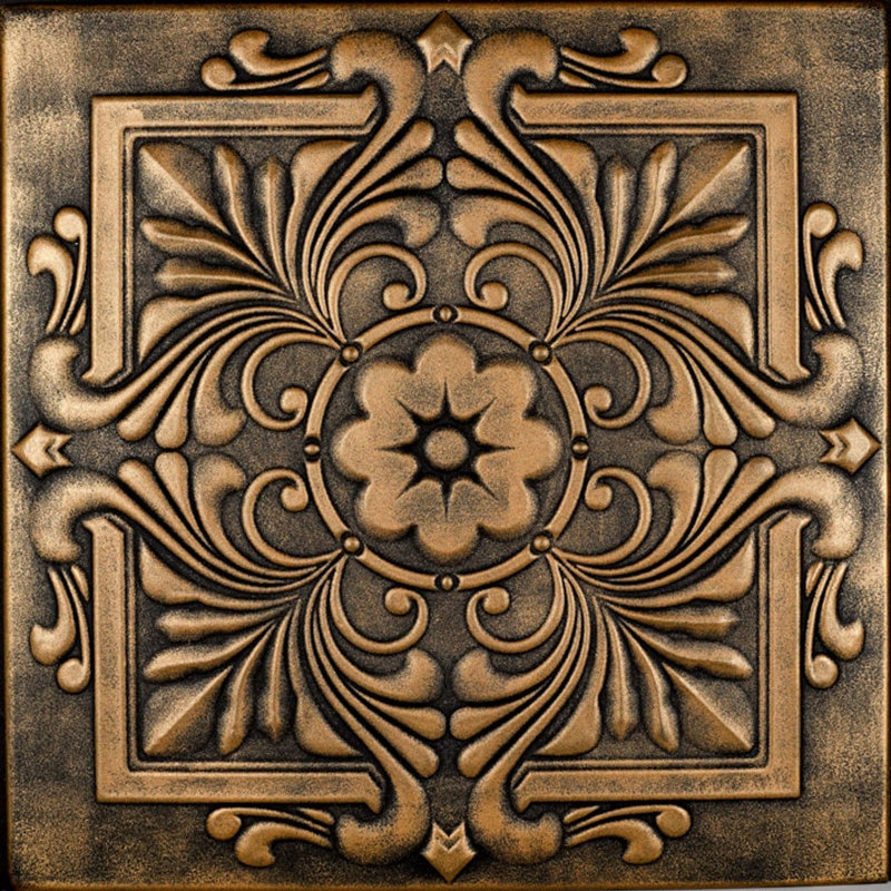 Carreau de plafond en polystyrène 1,6 pi x 1,6 pi Victorian, Or antique