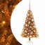 vidaXL Christmas Tree with 150 LEDs with Stand Gold PET-1271757098