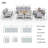 6-Piece Patio Conversation Set With 3-Seater Sofa, 2 Single Sofas, Footrests & Coffee Table With Ice Bucket-503720943