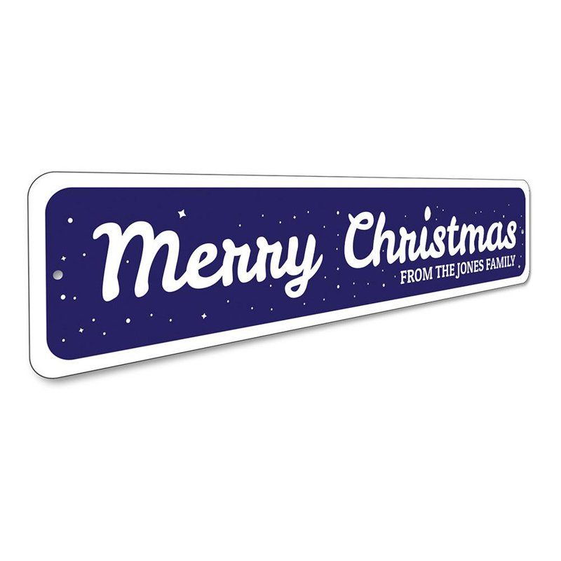 Enseigne enneigée de Noël en aluminium, H 4 po x l 18 po x P 0,04 po