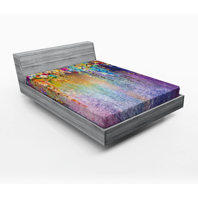 Microfiber Floral Fitted Sheet, Queen Fitted Sheet