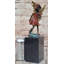 Sculpture en forme d'ange féerique colorée en bronze, art original sur base de marbre