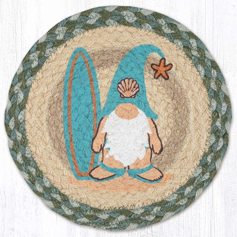  Sous-table rond Surfer - Gnome tressé 10 "Summer Beach Gnome