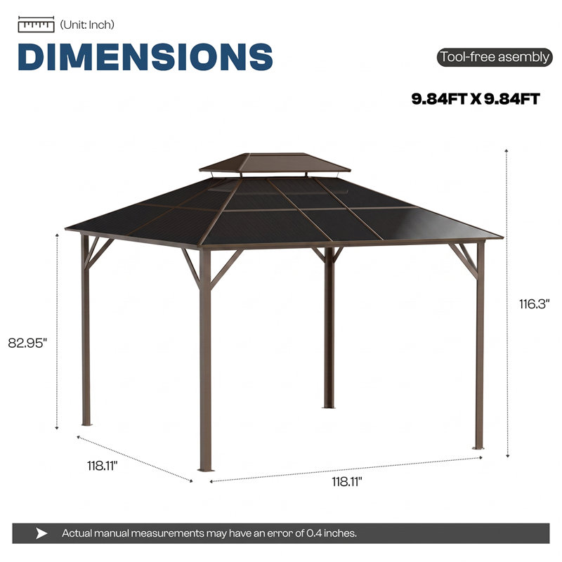 Pavillon de jardin en polycarbonate