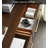 Dark Wood 6 Drawer Dresser With Gold Metal Base