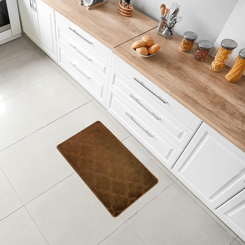Tapis de cuisine, Rectangle 1 pi 5 po x 2 pi 8 po, Brun