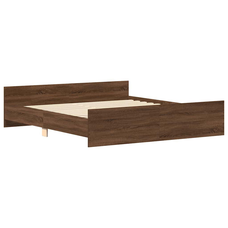 Marlow Home Co. Bed Frame With Headboard And Footboard, Smoked Oak, 140 x 190cm