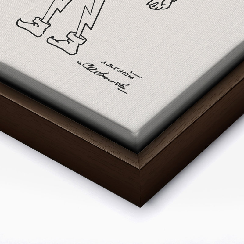 Reddy Kilowatt Blueprint, 24"H x 32"W, Canvas, Brown Framed
