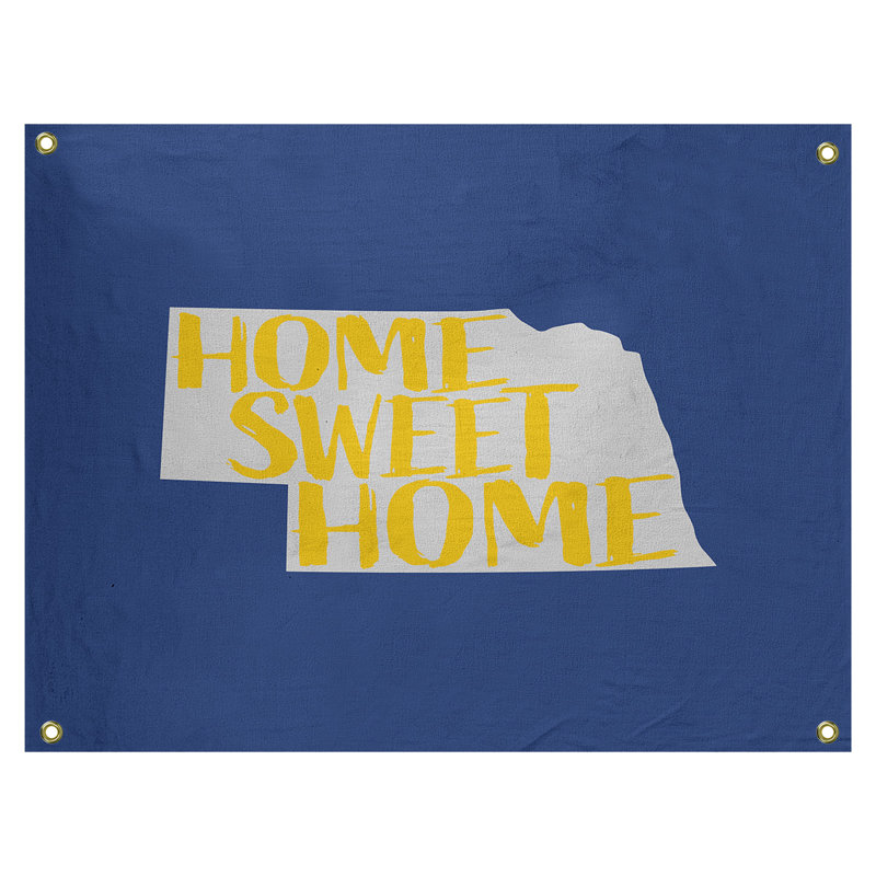 Tapisserie murale nebraska doux pour la maison, H 59 po x l 80 po, Bleu / Jaune