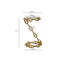 Silver Chain-Link Marble Top Side Table-1355673829