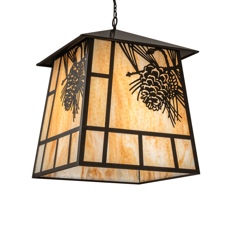 Lustre rectangulaire lanterne 4 lumières Wyndham