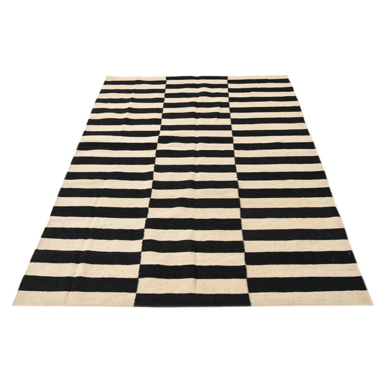 Tapis noir et blanc Ousley