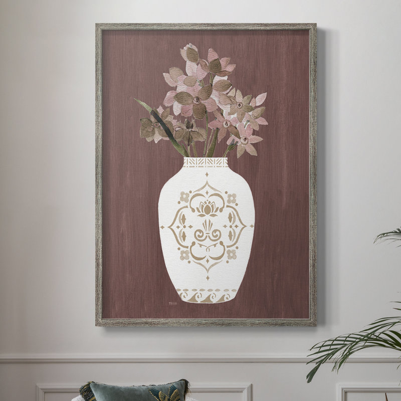 Romantic Florals I Framed Print - Solid Wood 49831, 11" H x 9" W