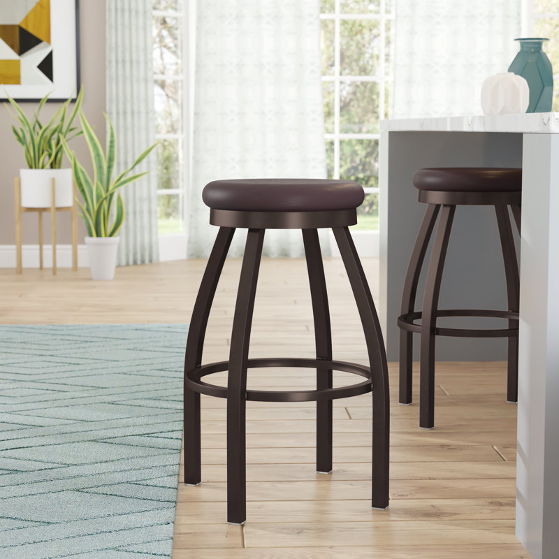 802 Misha Swivel Bar Stool, Bronze, Dark Cherry Oak, Bar Stool (30" Seat Height)