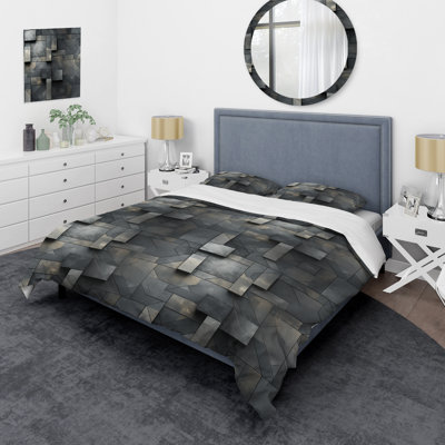 Industrial Harmony II Geometric Shapes Duvet Cover