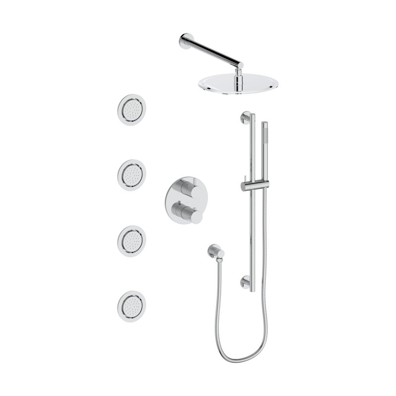 Complete Shower System with Rough-in Valve, Chrome