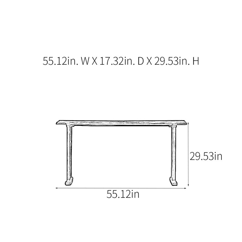 Console en bois massif rétro, 29.53" H x 55.12" W x 17.32" D