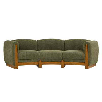 Noura 3-seater Modern Organic Curved Bouclé Upholstered Sofa with Solid Wood Frame