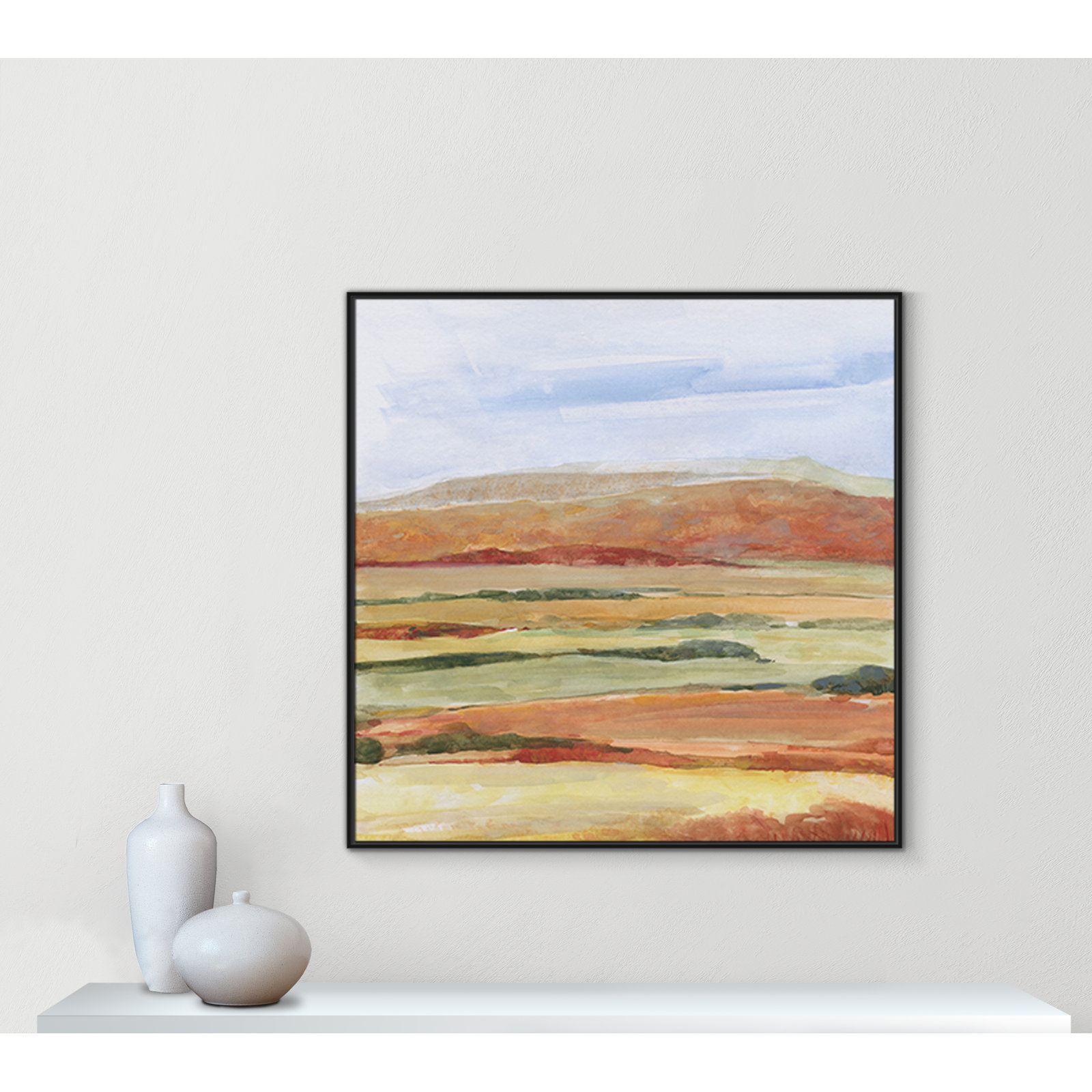 Damali "Sedona Magic" Print by Sally Swatland, 46.5" H x 46.5" W x 2" D, Black