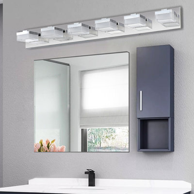 Vanity For Bathroom - 6 Lights, Fog, Long-Term Durability Modern Mirror 6- Led, Stainless Steel Base