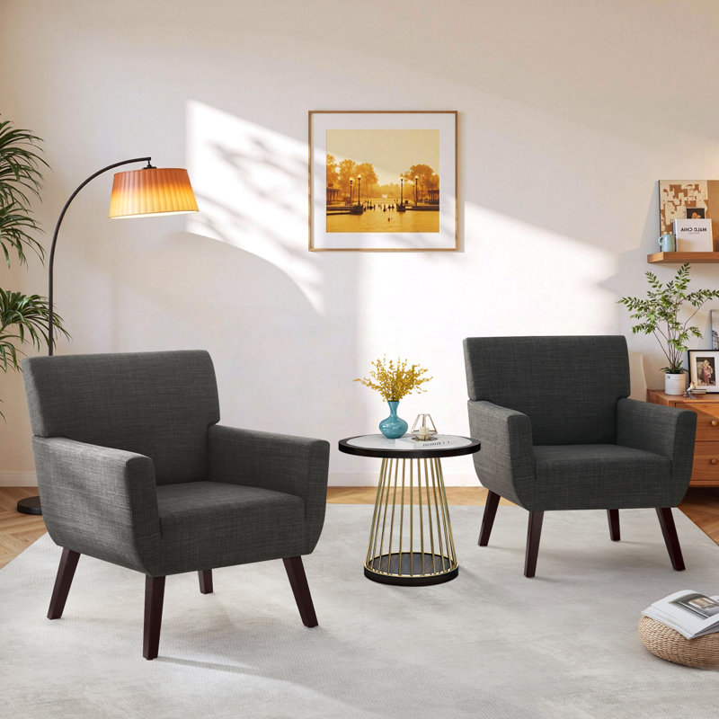 28.7''W Upholstered Accent Chair(Set Of 2), Gray