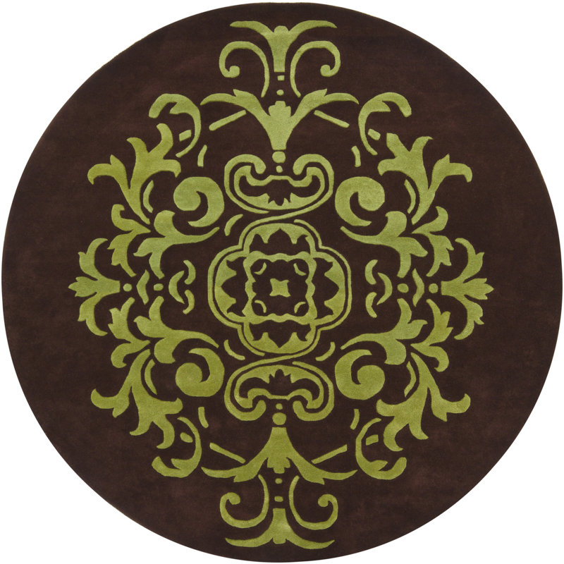 Tapis brun/vert Guilford, Rond 7 pi 9 po