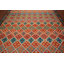 Tapis en laine tissé à plat à motif treillis 9 x 11