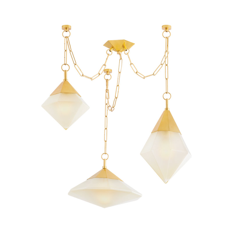 Lustre à 3 lumières en acier Angelique