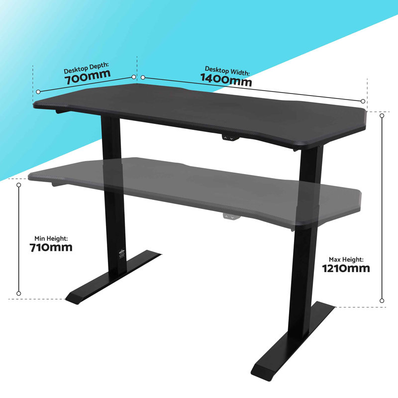Adjustable Height Desk, Dark Grey