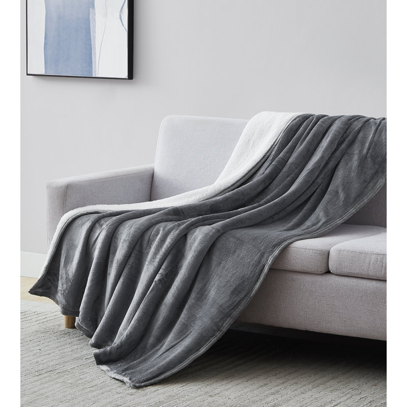 Jeté en sherpa surdimensionné et confortable Southshore Fine Linens, Jeté, Ardoise