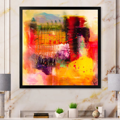 Modern Energetic Color Dance V - Picture Frame Print on Canvas