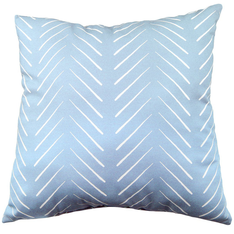 15Chevron Columns Double Sided Pillow, Light Blue