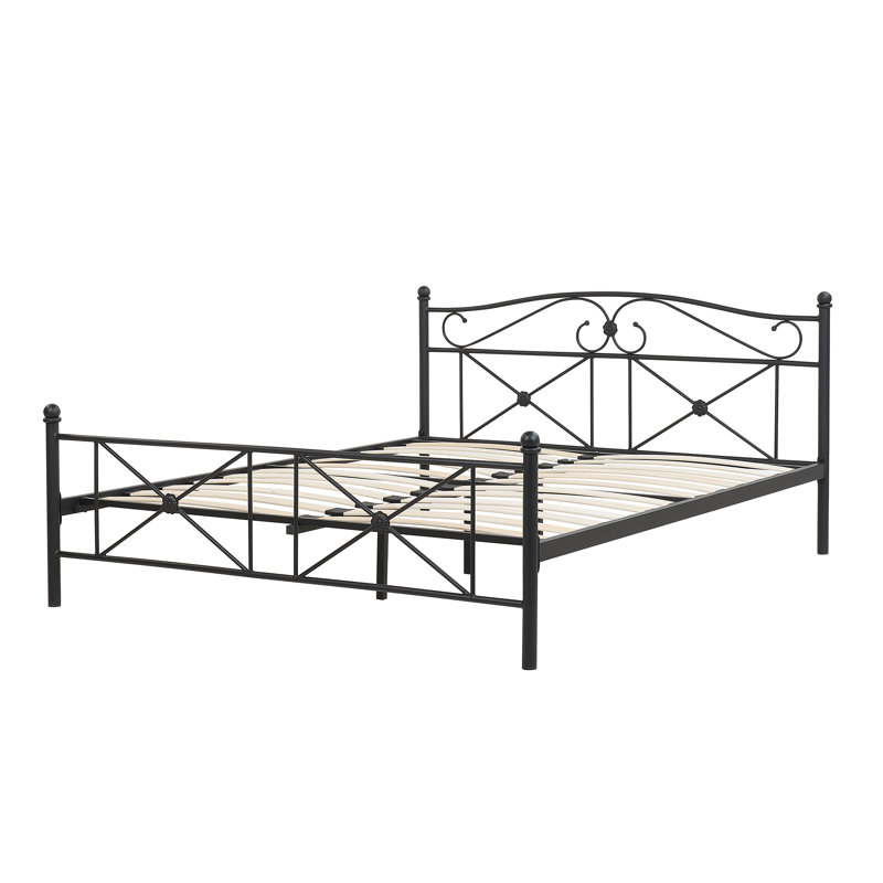 Albrightsville Metal Bed, Black, Super King (6')