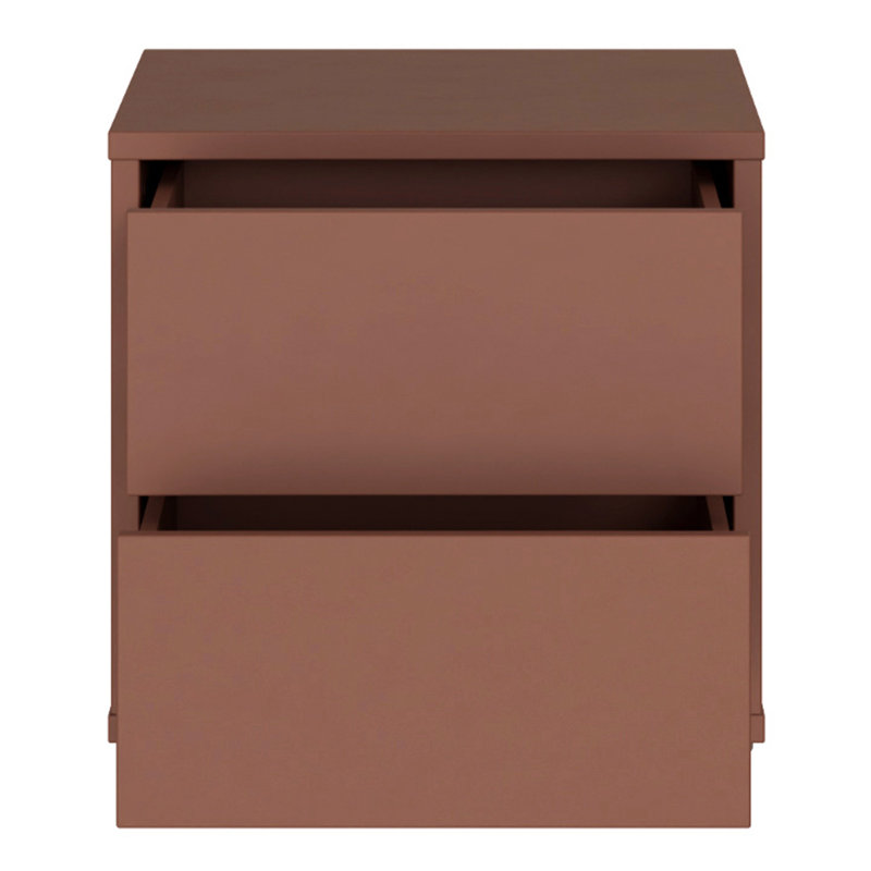 Alice Springs Low Bedside Cabinet with 2 Drawers Push-to-Open, Orange