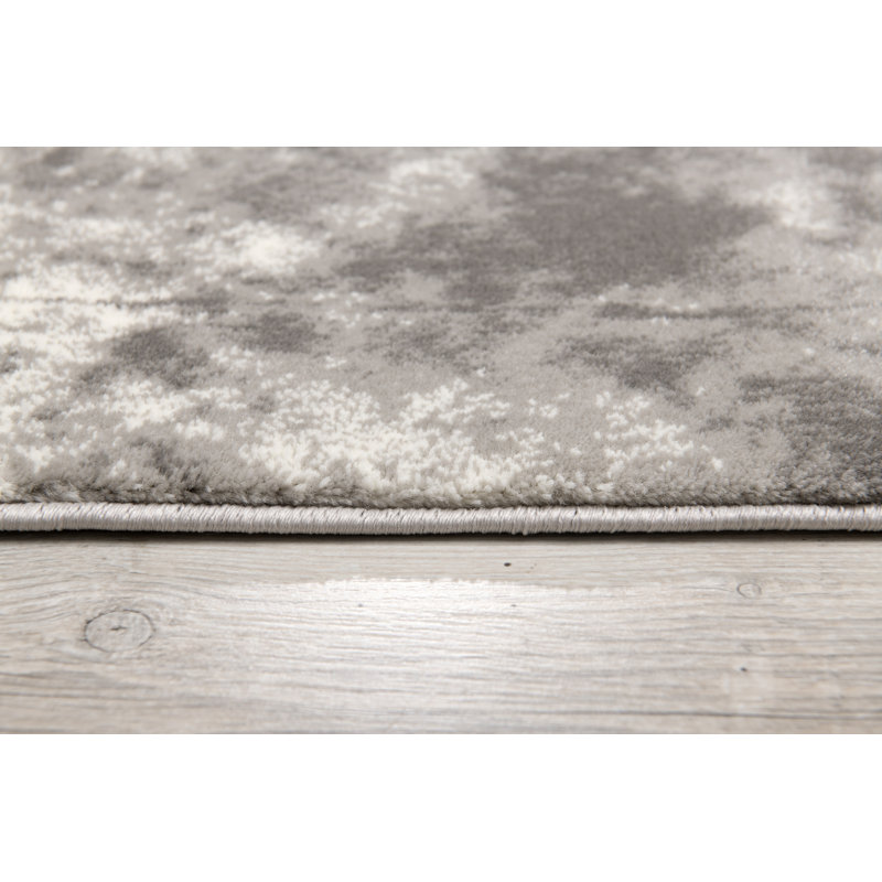 Tapis gris à motif abstrait Palmer Lake, Rectangle 5 pi 3 po x 7 pi 7 po