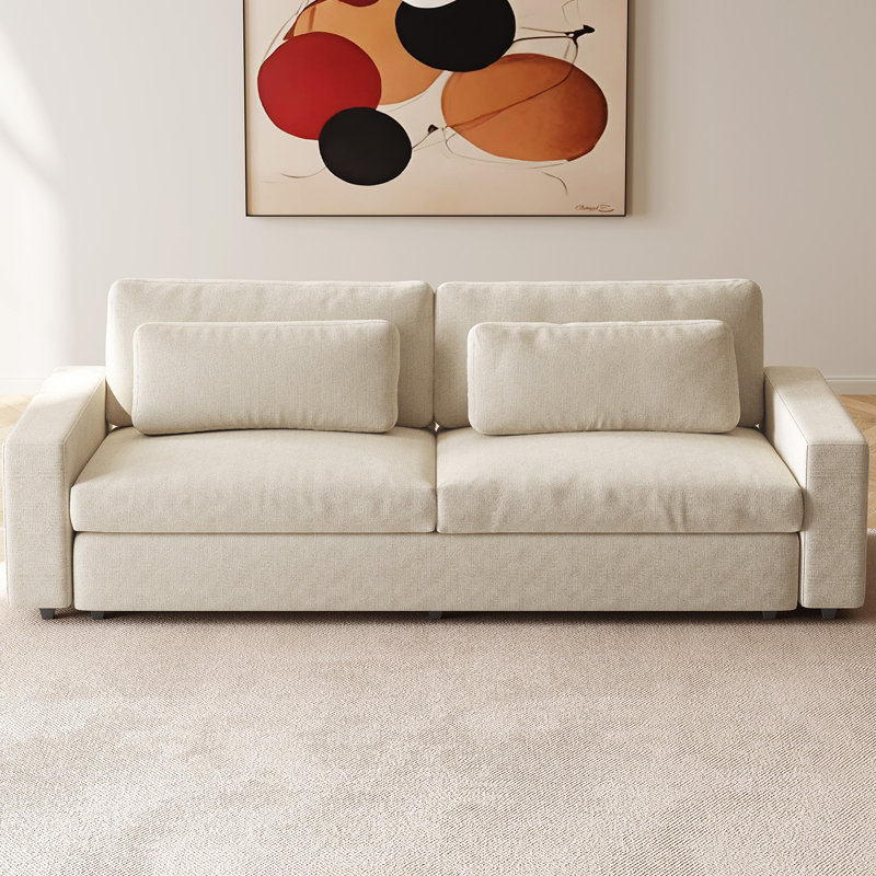 105" Polyester Loveseat Sofa,2 Seater Sofa With 2 Pillows,Sofa Couch,Modern Oversized Sofa For Living Room