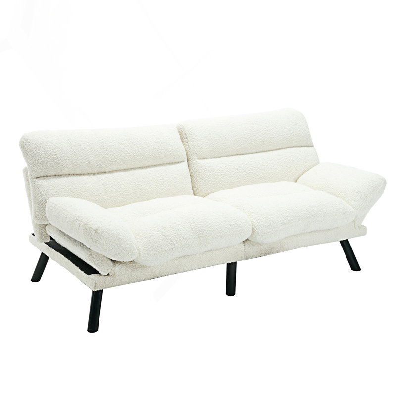 Hillert Upholstered 70.08'' Sofa, White Teddy Incorrect