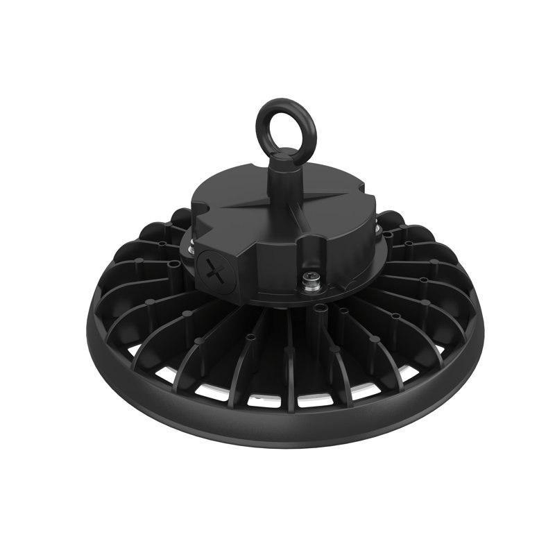 150W Black Aluminum UFO LED High Bay Light with Clear Glass Lens