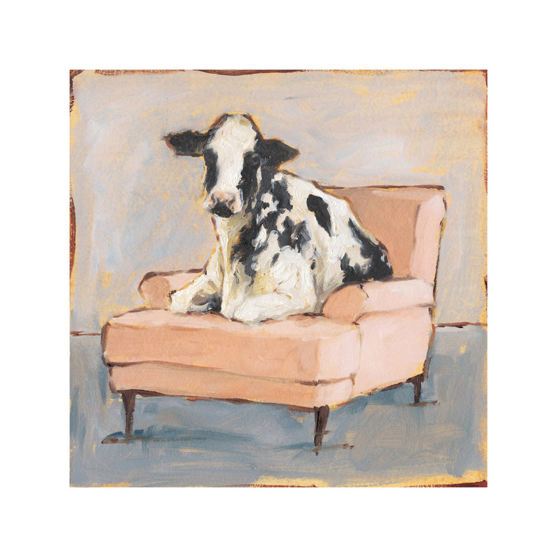 Moo-ving In II by Ethan Harper - Print on Canvas, 45.72 cm H x 45.72 cm W x 1.91 cm D, No Frame