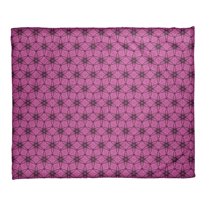 Couverture à motif de cercles ornés Katelyn Elizabeth, l 32,5 po x L 42,5 po, Rose