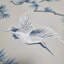 Papier peint texturé taupe beige, bleu, gris, blanc avec grues florales