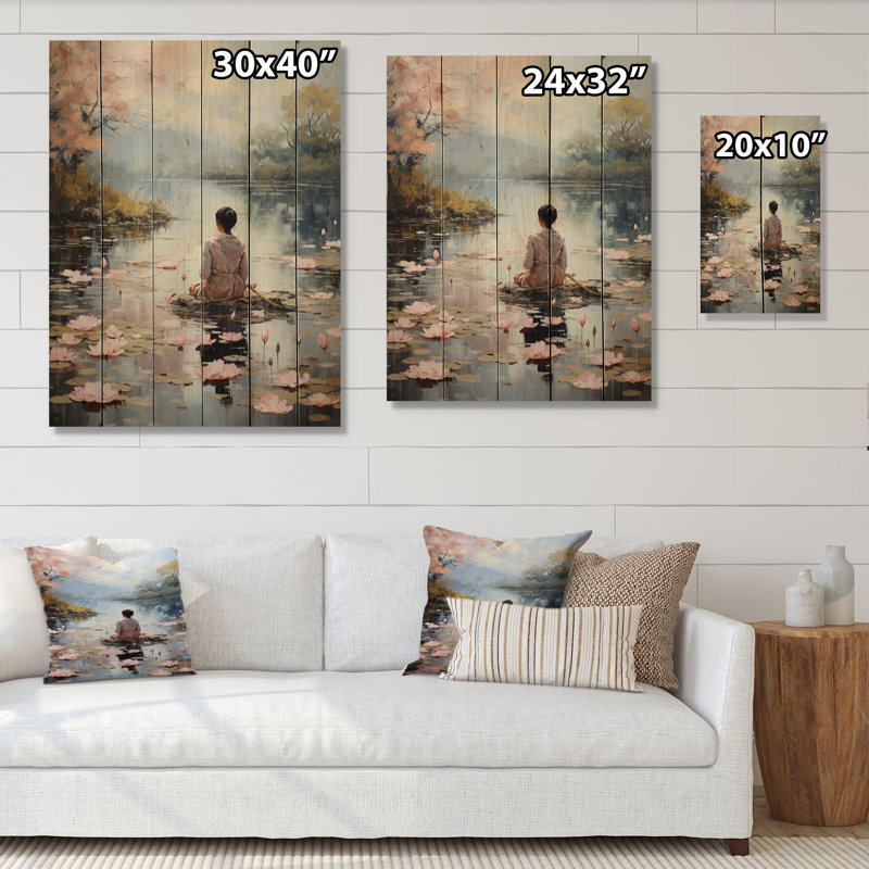 «Pink Meditation Meditation Moments I» sur impression sur bois, H 20 po x l 10 po x P 0,78 po