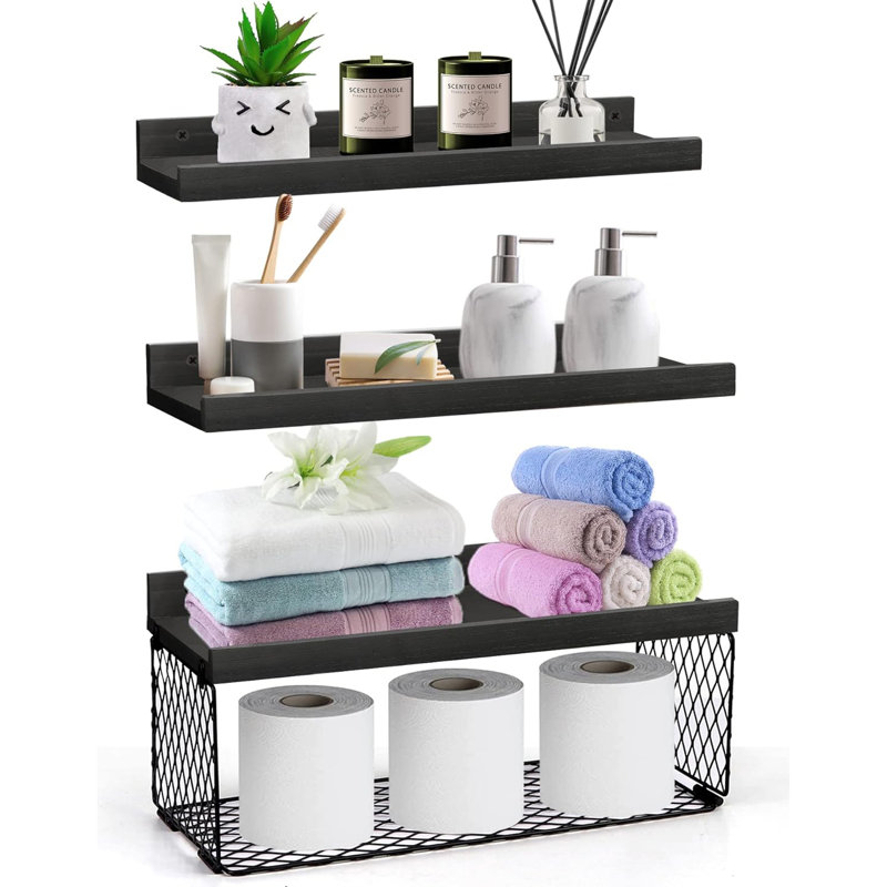Tablettes murales flottantes, Noir